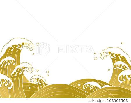 金の波のイラスト 108361568