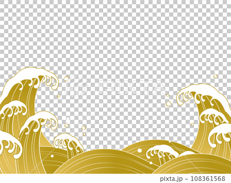 金の波のイラスト 108361568