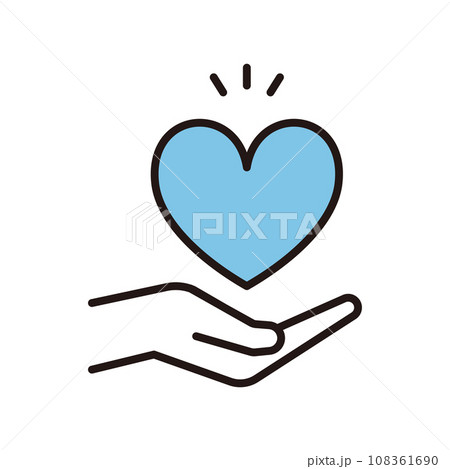 手　ハート　思いやり　アイコン 108361690