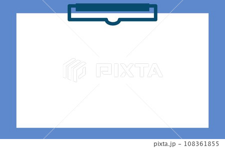 白紙が挟まったバインダー(青)のイラスト 白紙が挟まったバインダー(青)のイラスト 108361855