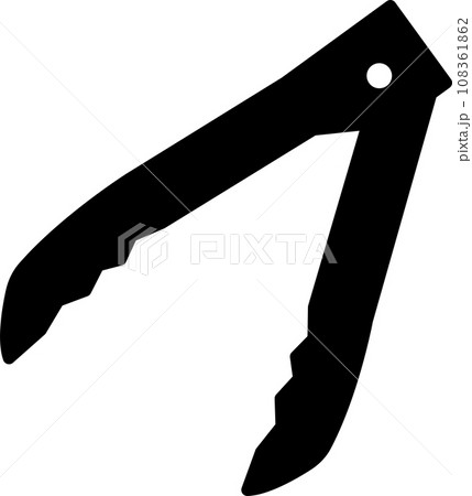 トングのシンプルなモノクロイラスト トングのシンプルなモノクロイラスト 108361862