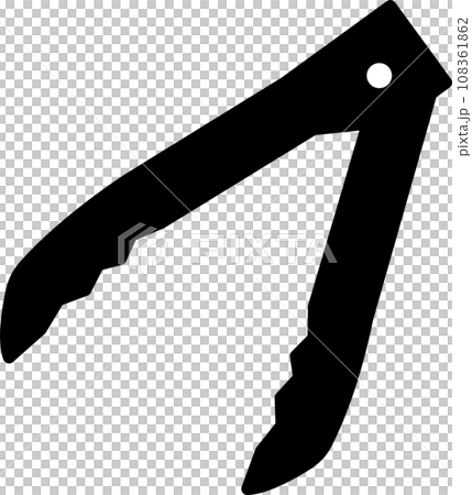 トングのシンプルなモノクロイラスト トングのシンプルなモノクロイラスト 108361862