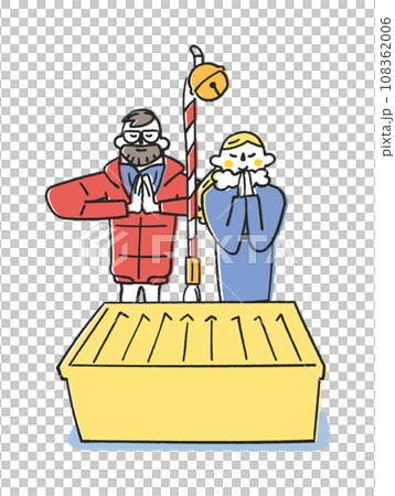 参拝する外国人観光客 イラスト素材 参拝する外国人観光客 イラスト素材 108362006