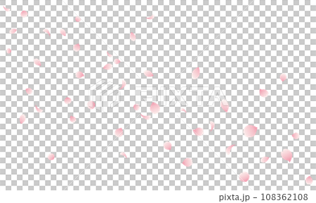 花びら散る桜吹雪のイラスト 108362108