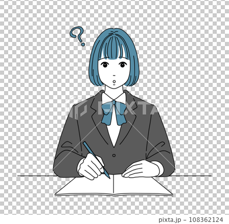 學習中有疑問的女學生 學習中有疑問的女學生 108362124