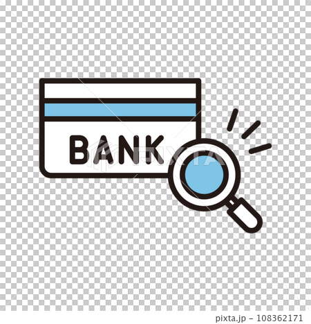 通帳 銀行 探す 検索 虫眼鏡 アイコン 通帳 銀行 探す 検索 虫眼鏡 アイコン 108362171