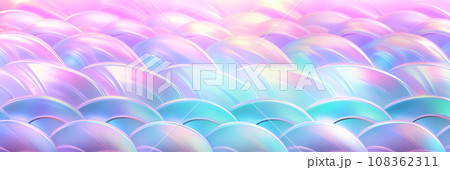 パステルレインボーのホログラフィックマーメイド背景 108362311