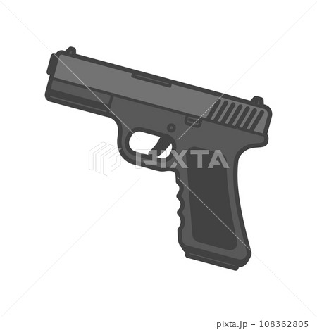 シンプルなハンドガン・ピストル・拳銃のイラスト 108362805