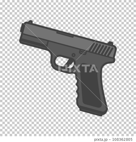 シンプルなハンドガン・ピストル・拳銃のイラスト 108362805