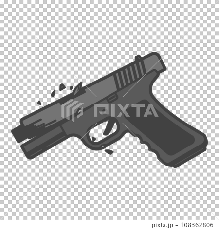 戦場で故障したハンドガン・ピストル・拳銃のイラスト 108362806