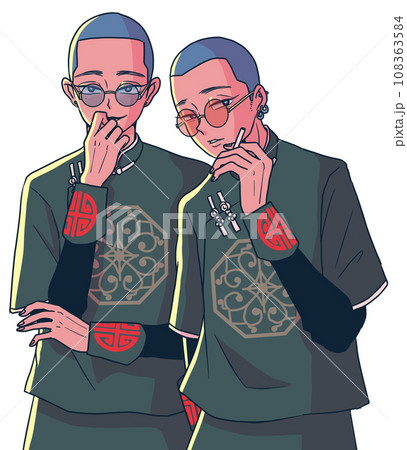 チャイナ服の坊主男子 108363584