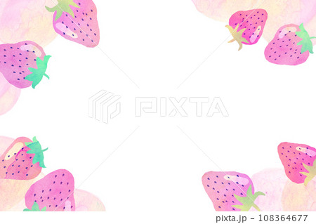 かわいいイチゴのフレーム　背景素材 108364677