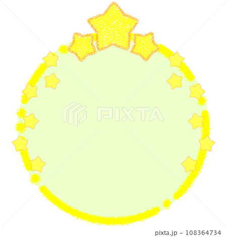 キラキラ星とクレヨンフレーム【1:1】 108364734