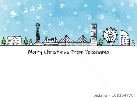 クリスマスの横浜の街並みとサンタクロース 108364776