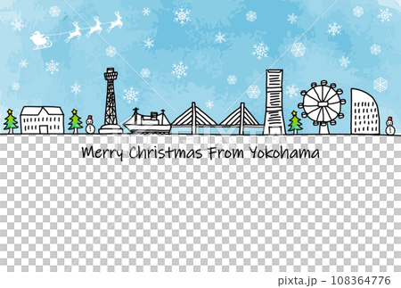クリスマスの横浜の街並みとサンタクロース 108364776