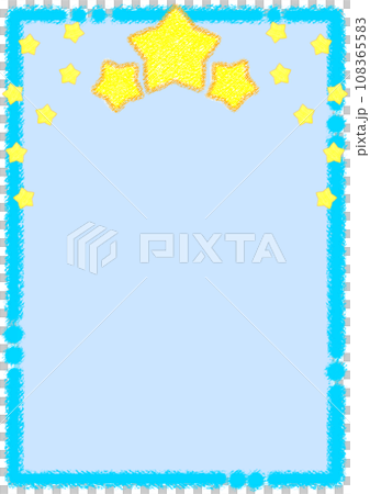 Sparkling stars and crayon frame [A4, vertical] 108365583