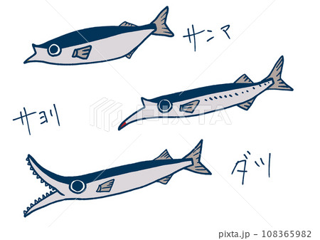 わかりやすいダツ目のイラスト わかりやすいダツ目のイラスト 108365982
