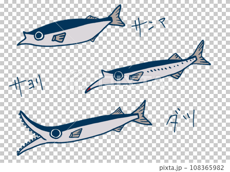 わかりやすいダツ目のイラスト わかりやすいダツ目のイラスト 108365982