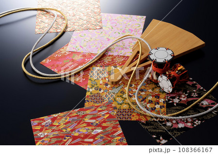 鼓と扇と千代紙 鼓と扇と千代紙 108366167