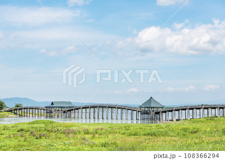 青森県鶴田町 人気の観光スポット 晴天の鶴の舞橋 青森県鶴田町 人気の観光スポット 晴天の鶴の舞橋 108366294