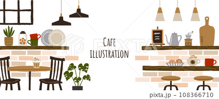 おしゃれなカフェのイラスト おしゃれなカフェのイラスト 108366710