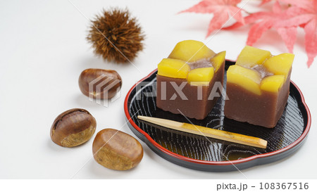 栗蒸し羊羹・秋の和菓子 108367516