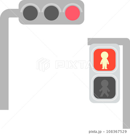 赤信号のデフォルメイラスト 108367529