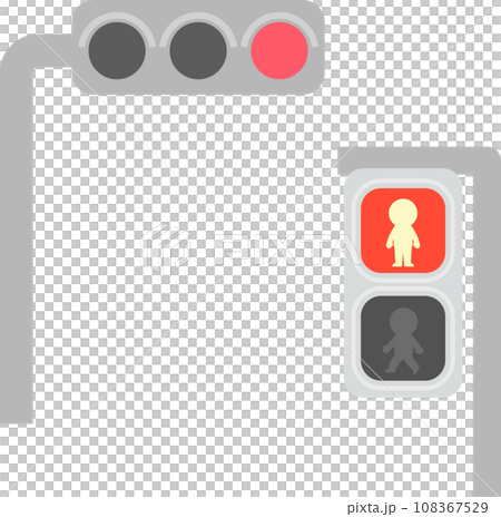 赤信号のデフォルメイラスト 108367529