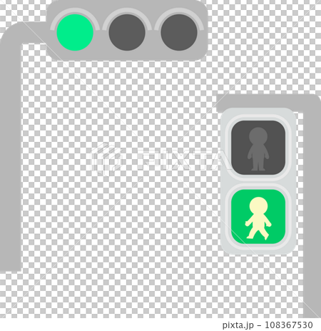 青信号のデフォルメイラスト 青信号のデフォルメイラスト 108367530