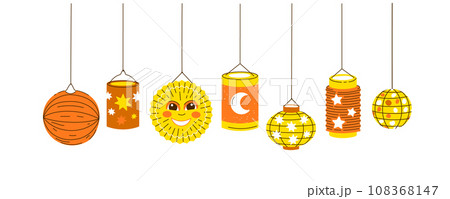 Vector Lanterns composition for saint martin day traditional in Germany 108368147
