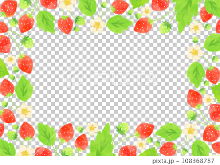 美麗的手寫草莓框架 108368787