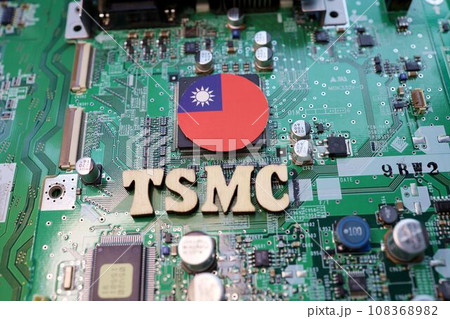 半導体と台湾の国旗のイメージ 半導体と台湾の国旗のイメージ 108368982
