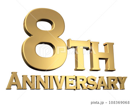 3DCG「8th Anniversary/8周年」ゴールド,金 108369068