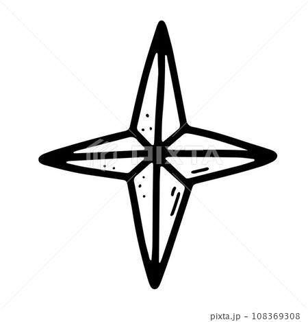 Space doodle star. Hand drawn Christmas symbol 108369308