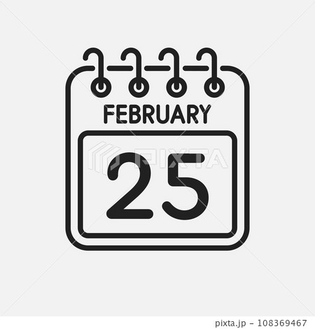 Icon page calendar day - 25 February Icon page calendar day - 25 February 108369467