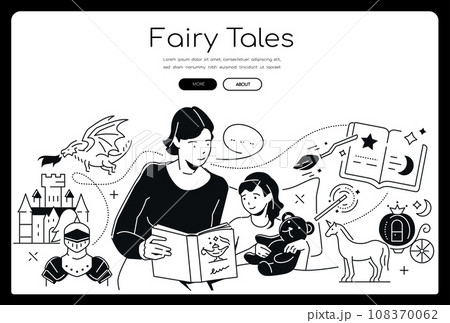 Fairy tales - modern line design style banner 108370062