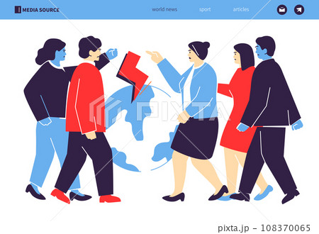 International confrontation - colorful flat design style illustration International confrontation - colorful flat design style illustration 108370065