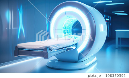 MRI - Magnetic resonance imaging scan device in Hospital. Medical Equipment and Health Care MRI - Magnetic resonance imaging scan device in Hospital. Medical Equipment and Health Care 108370593