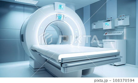 MRI - Magnetic resonance imaging scan device in Hospital. Medical Equipment and Health Care MRI - Magnetic resonance imaging scan device in Hospital. Medical Equipment and Health Care 108370594