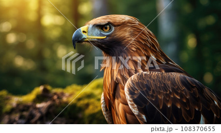 Golden eagle (Aquila chrysaetos) is one of the best-known birds of prey . It is the most widely distributed species of eagle 108370655