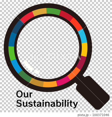 Magnifying glass illustration for discovering and introducing SDGs initiatives (using RGB designated colors) 108371046