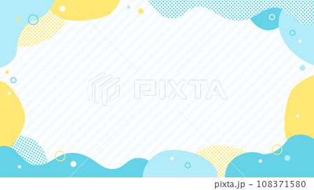 ふにゃふにゃ曲線、流体シェイプのフレーム囲み枠(16:9) ふにゃふにゃ曲線、流体シェイプのフレーム囲み枠(16:9) 108371580