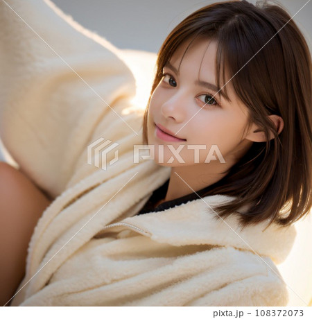 浴衣でくつろぐ女性 108372073