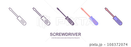 Screwdriver icon. Isolated equipment and screwdriver icon line style. Premium quality vector symbol drawing screwdriver concept for your logo web mobile app UI design. isolated on white background. Screwdriver icon. Isolated equipment and screwdriver icon line style. Premium quality vector symbol drawing screwdriver concept for your logo web mobile app UI design. isolated on white background. 108372074