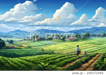 広大な農村の風景 広大な農村の風景 108372468