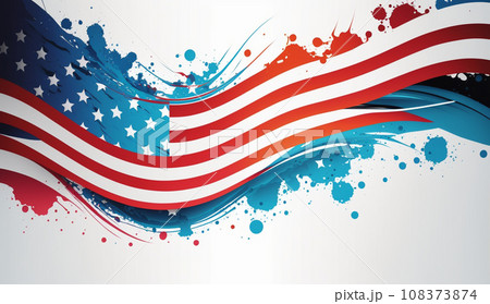 米国の国旗をモチーフにした背景画像 108373874