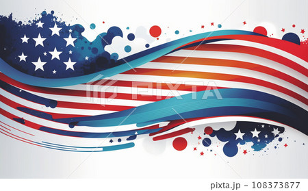 米国の国旗をモチーフにした背景画像 108373877