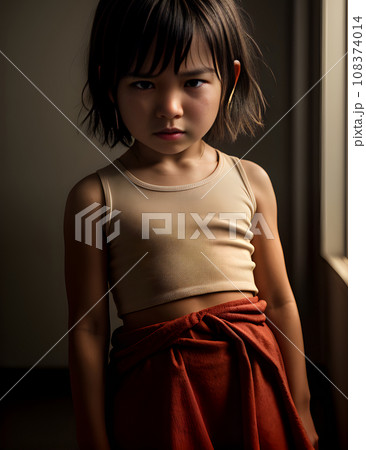 Crying child waist lighting detail cinematic HDR 108374014