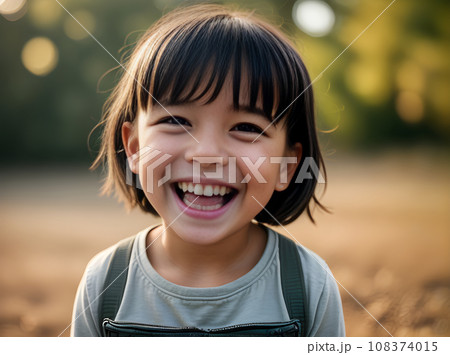 Laughing child medium waist maximum detail cinematic 108374015