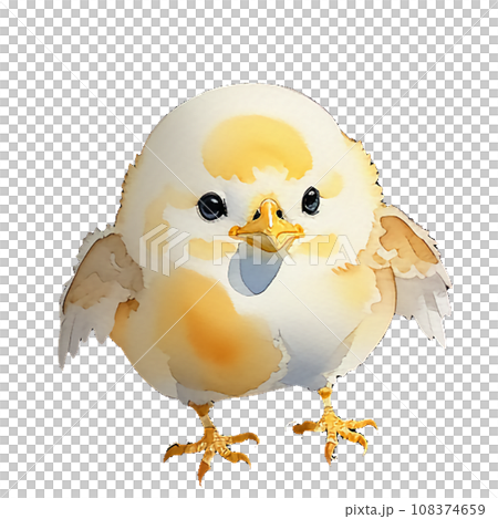 かわいいひよこの水彩画のイラスト 108374659
